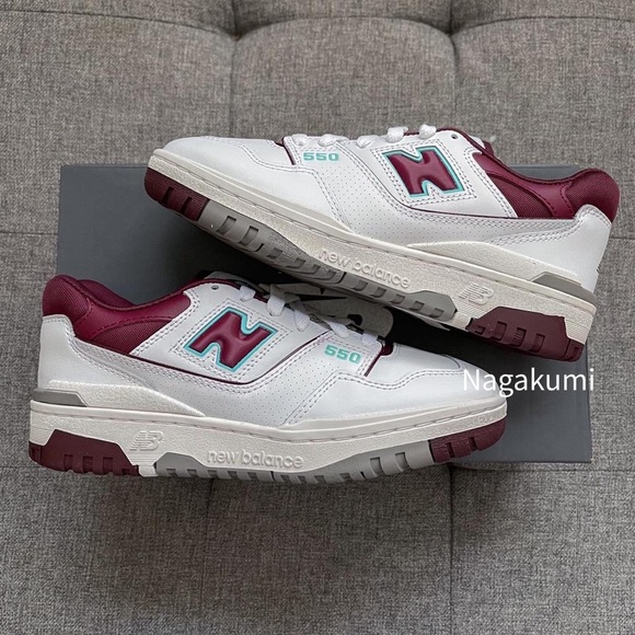 🍁🍂 new balance 550 white maroon classic retro shoes - Picture 3 of 4